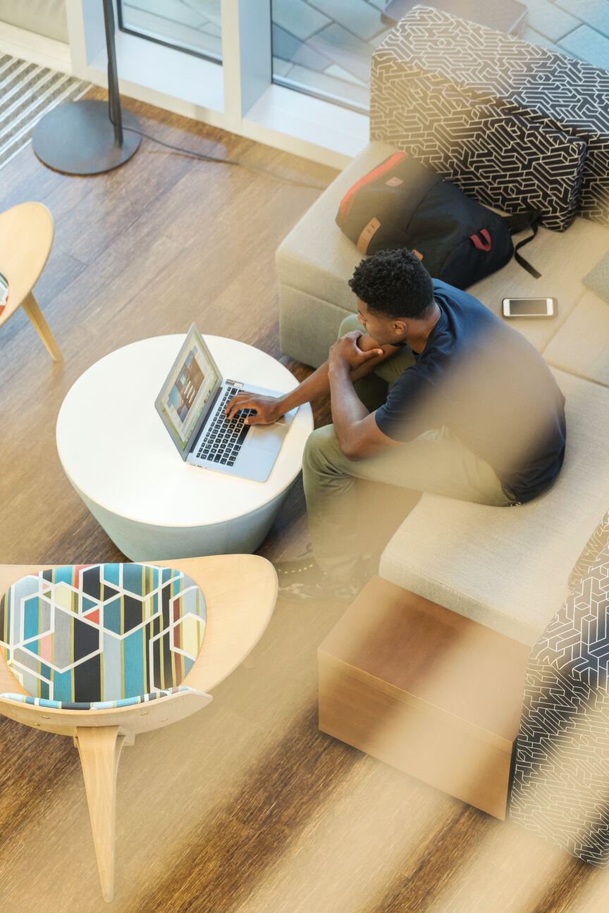 Person sitting and typing